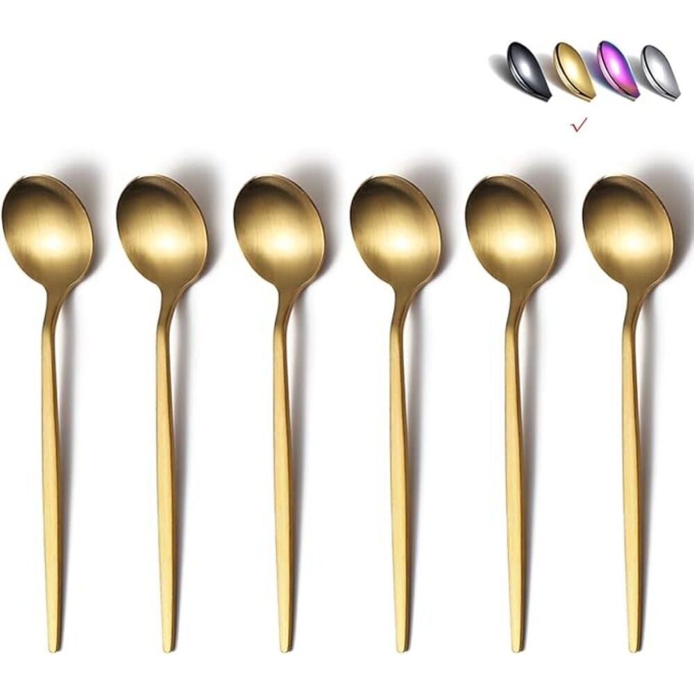 Matt Gold 6 Piece Teaspoons, 6.6'' Silverware